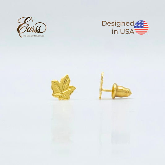 Maple Leaf Gold Earrings | 18K Gold Plated Stainless Steel