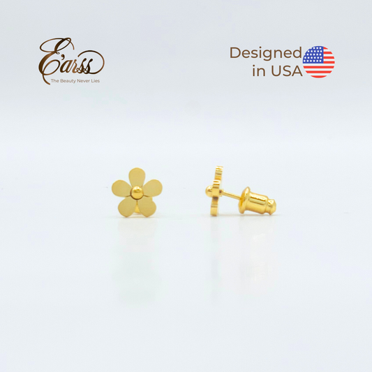 Little Flower Stud Earrings | 18K Gold Plated Stainless Steel