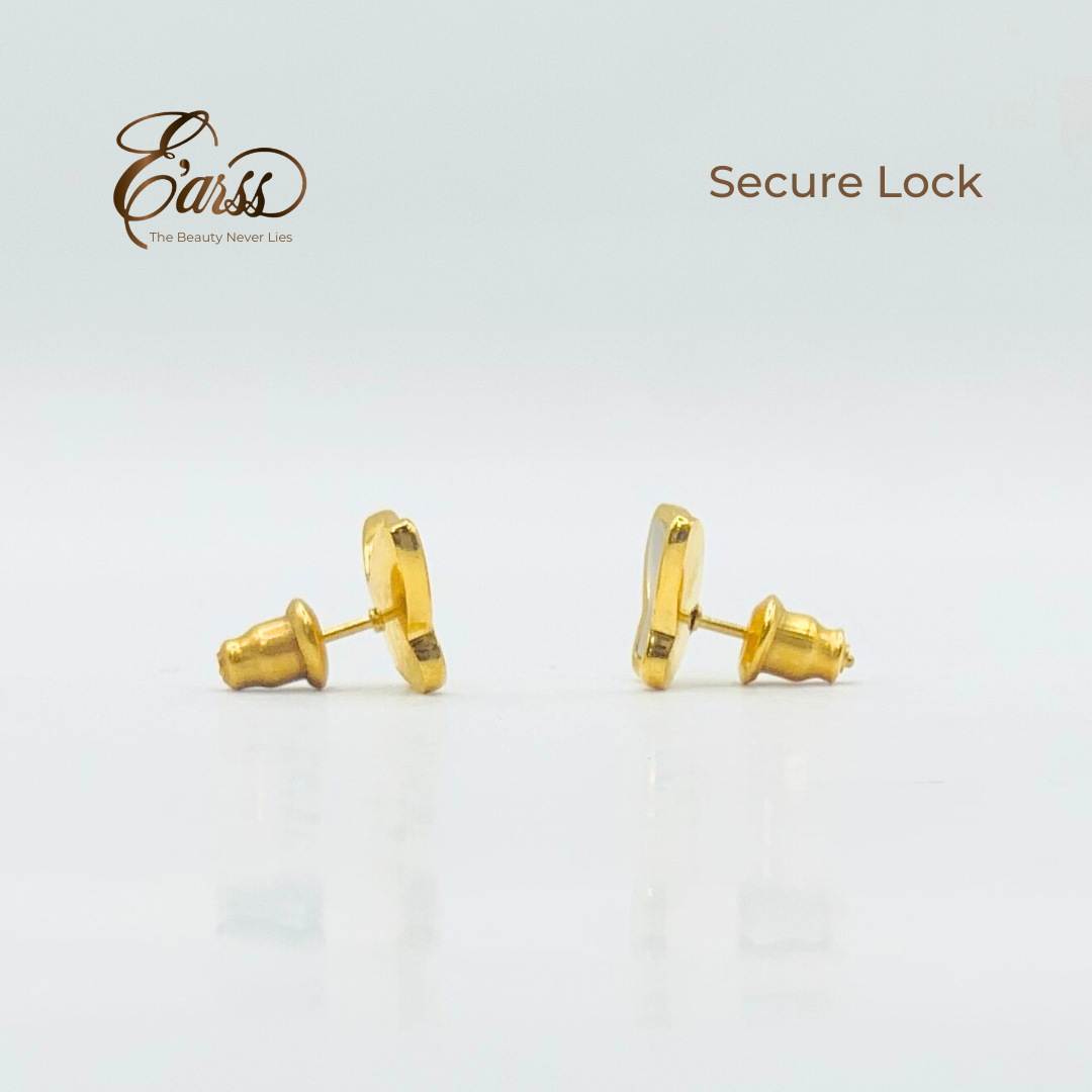 White Butterfly Gold Earrings | 18K Gold Plated Stainless Steel