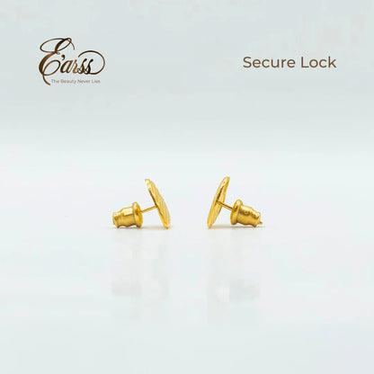 Ribbed Heart Gold Earrings | 18K Gold Plated Stainless Steel